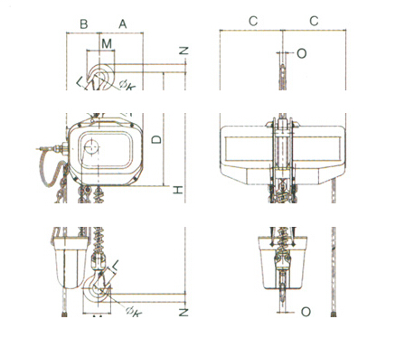 FAM型日本象印電動葫蘆結構圖